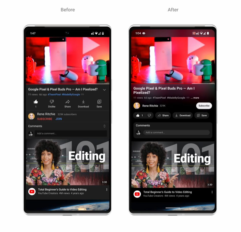 YouTube revela novo design